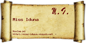 Miss Iduna névjegykártya